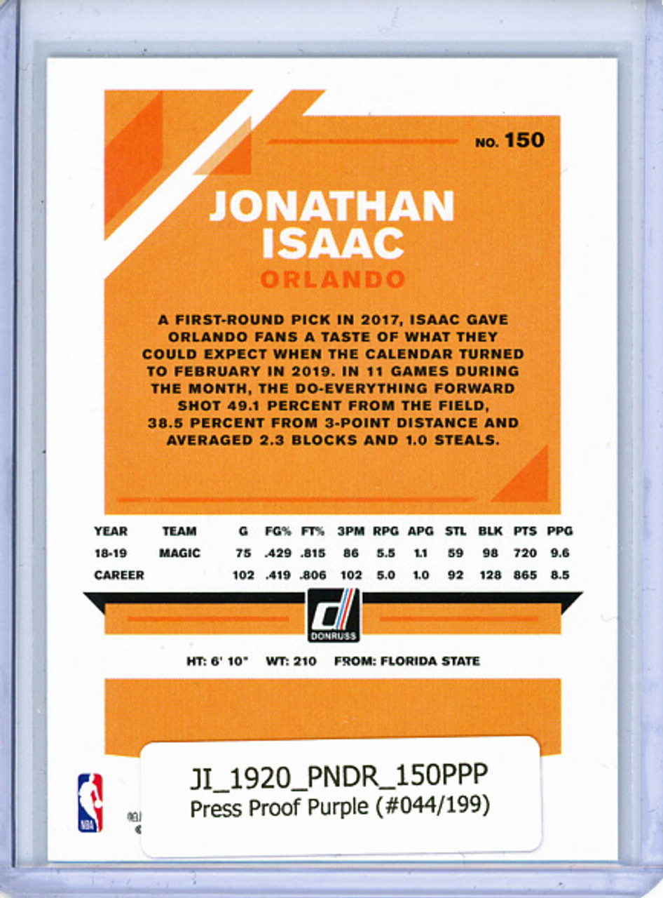 Jonathan Isaac 2019-20 Donruss #150, Press Proof Purple (#044/199)