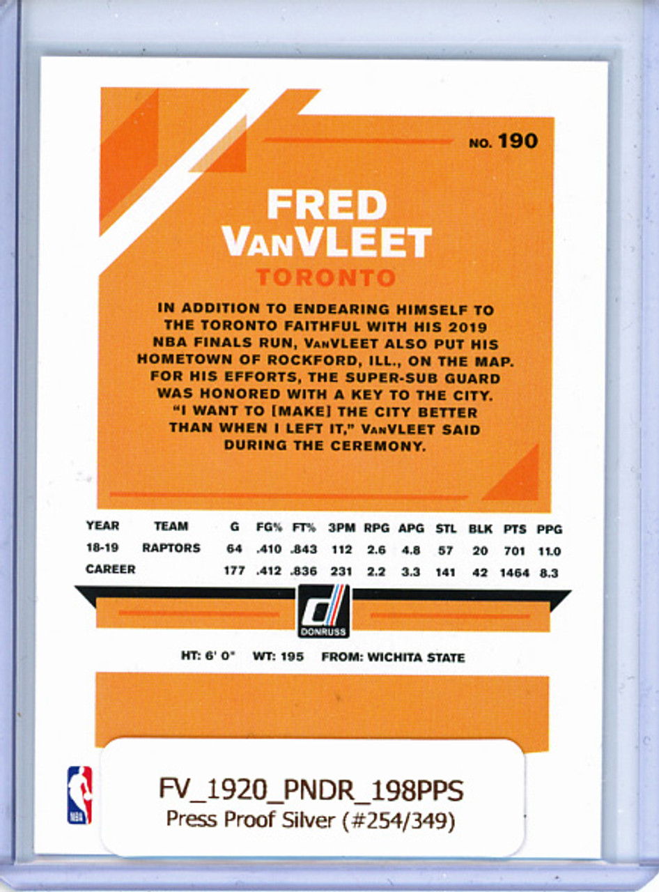Fred VanVleet 2019-20 Donruss #190 Press Proof Silver (#254/349)