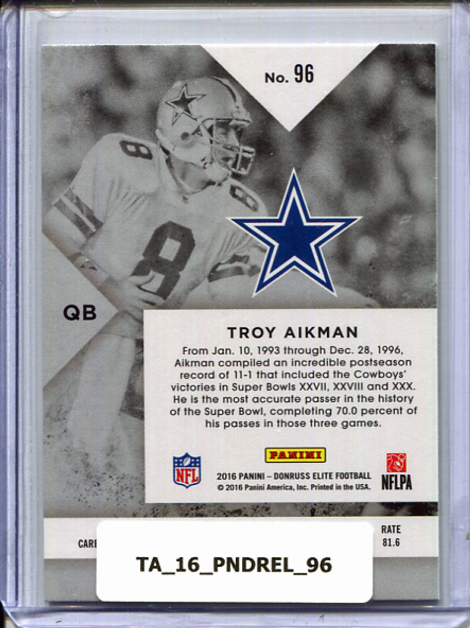 Troy Aikman 2016 Donruss Elite #96