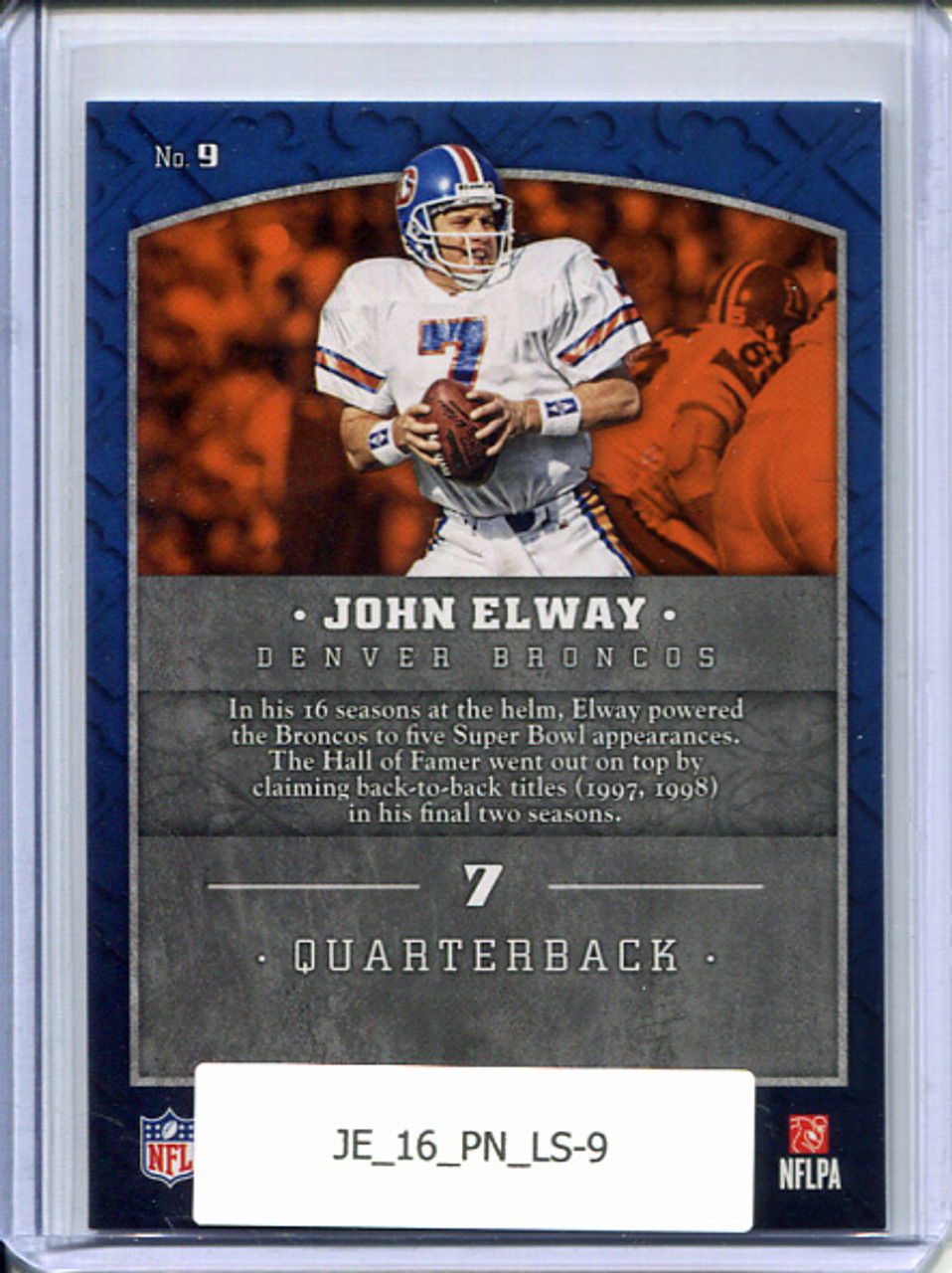 John Elway 2016 Panini, Legends of the Shield #9