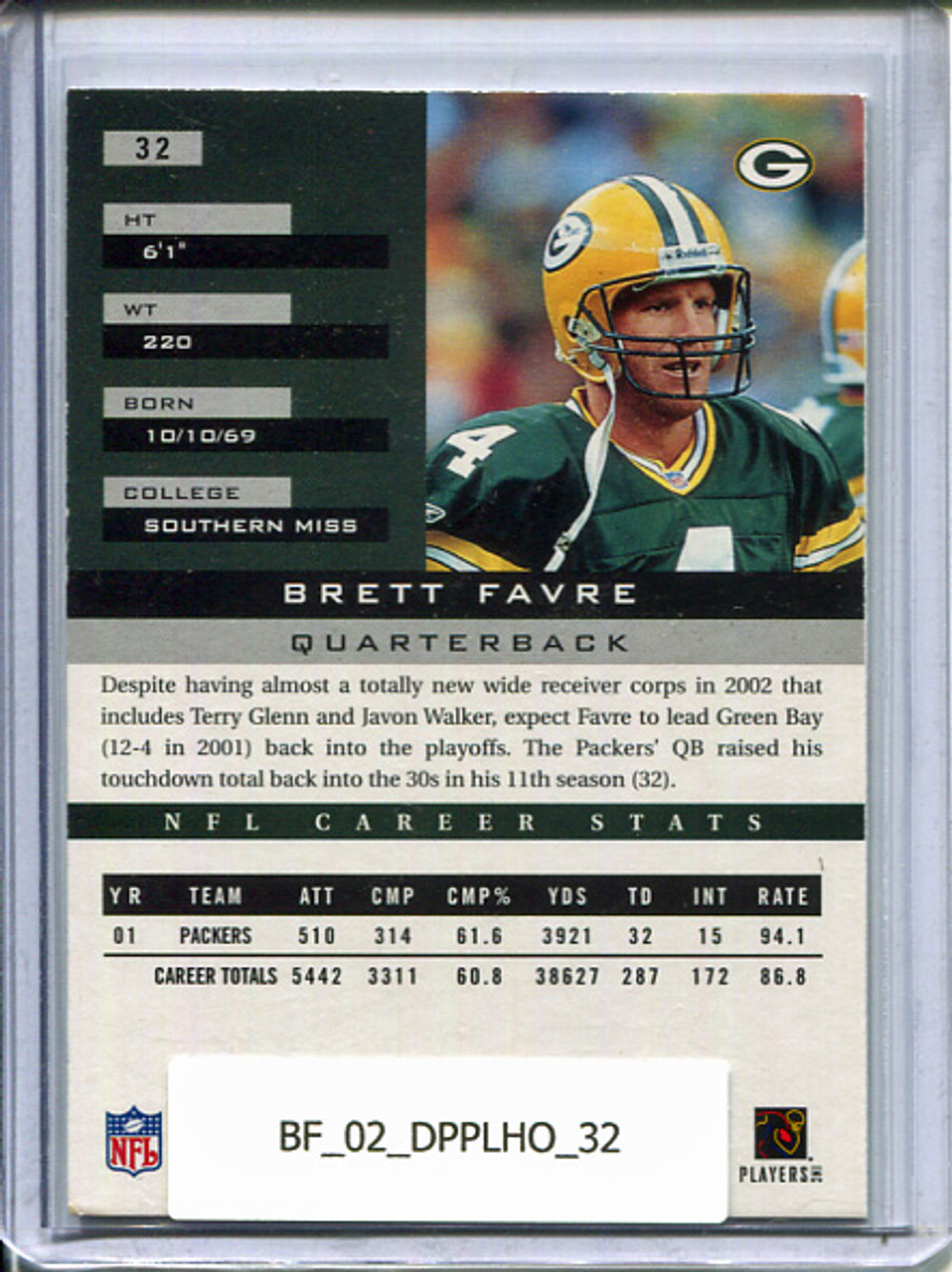 Brett Favre 2002 Honors #32