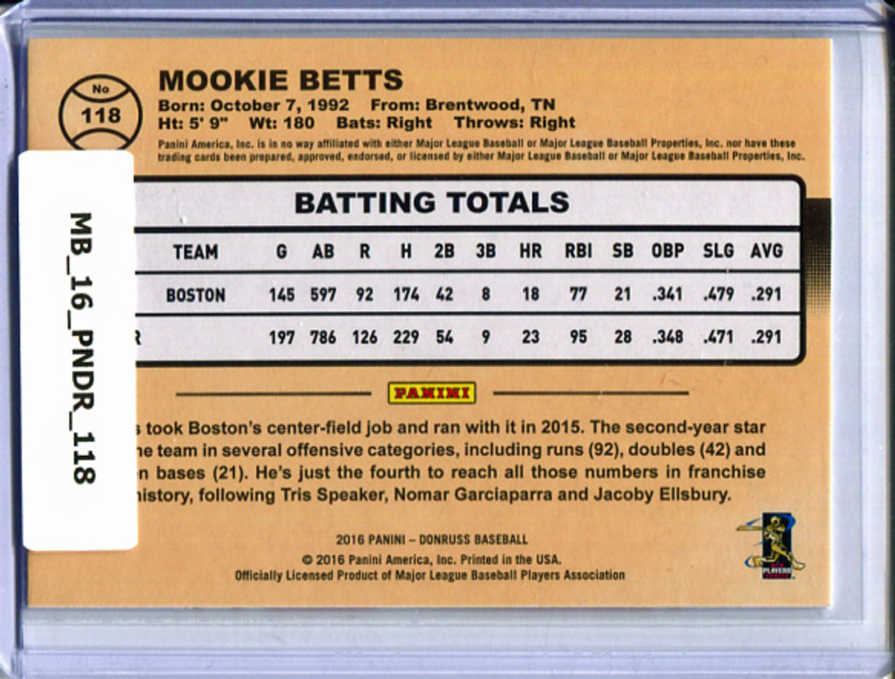 Mookie Betts 2016 Donruss #118