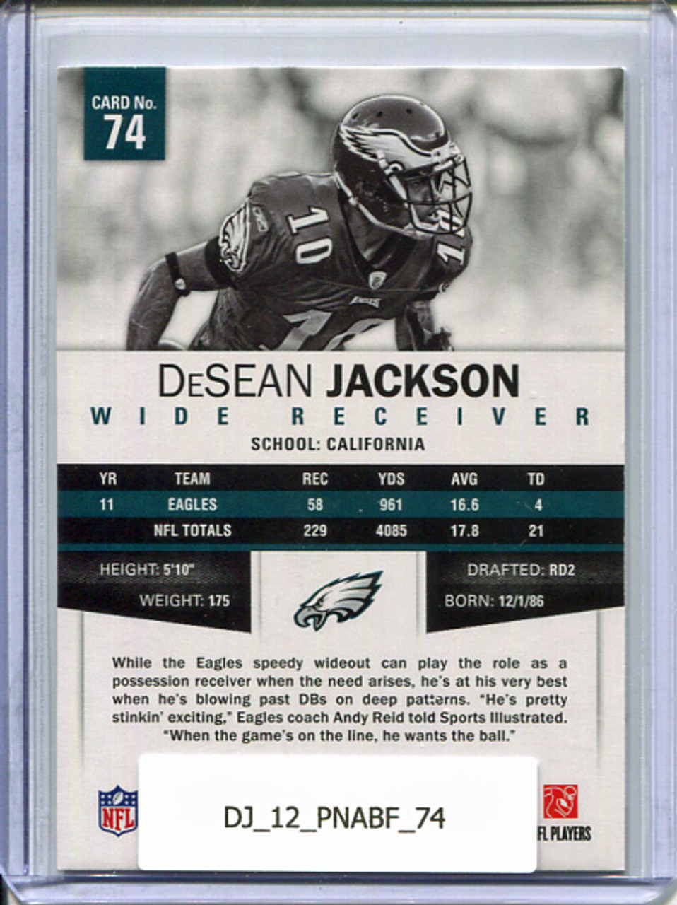 DeSean Jackson 2012 Absolute #74 Retail