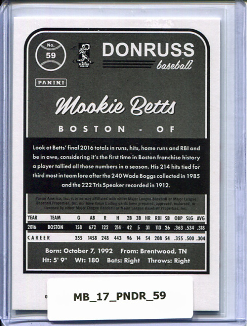 Mookie Betts 2017 Donruss #59A