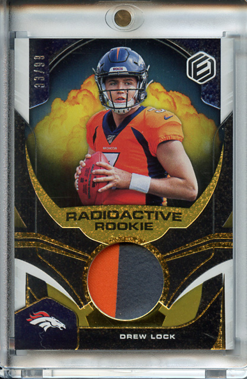 Drew Lock 2019 Elements, Radioactive Rookie Materials #RR-10 Gold (#33/99)