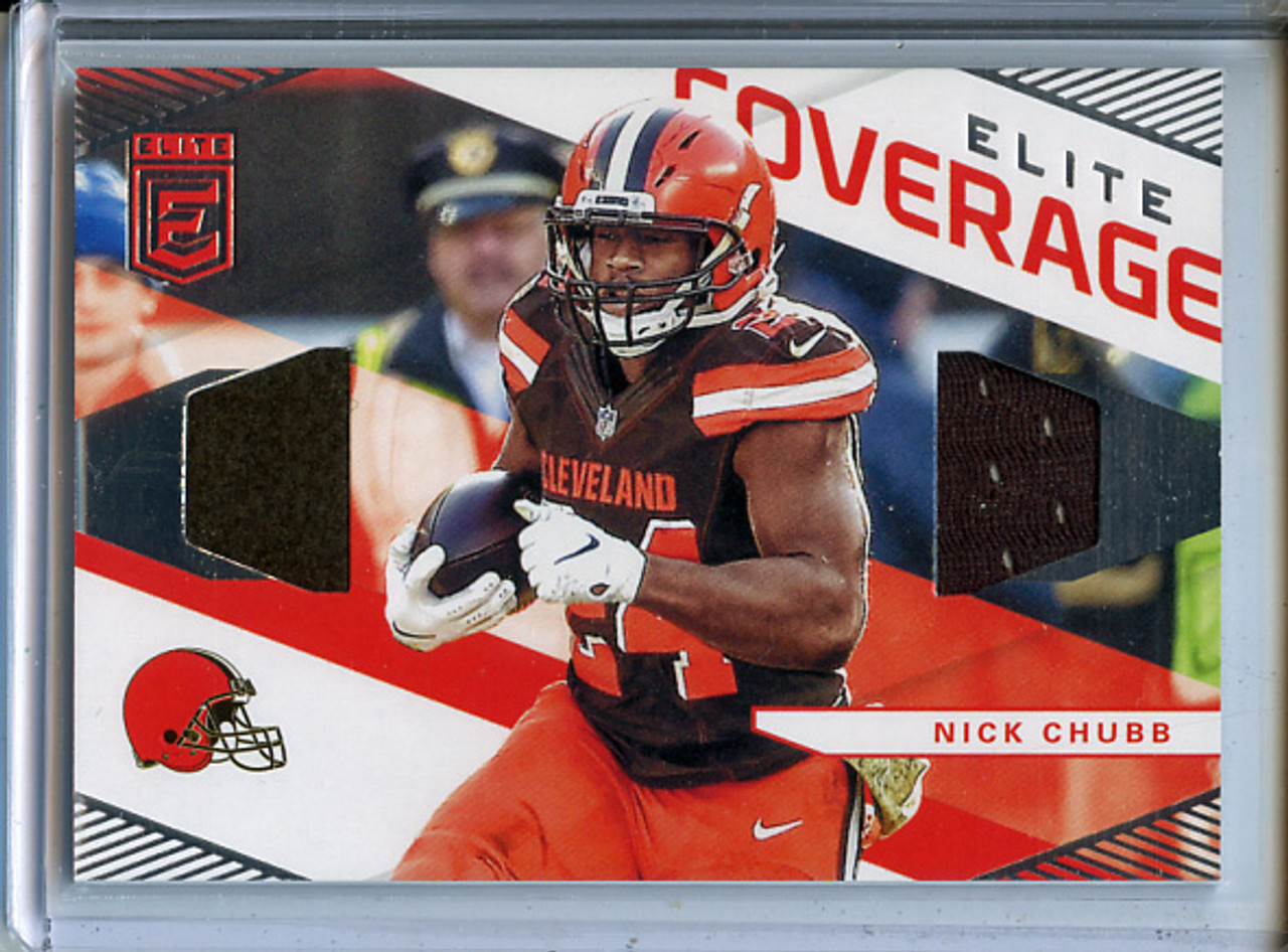 Nick Chubb 2019 Donruss Elite, Elite Coverage Materials #EC-7