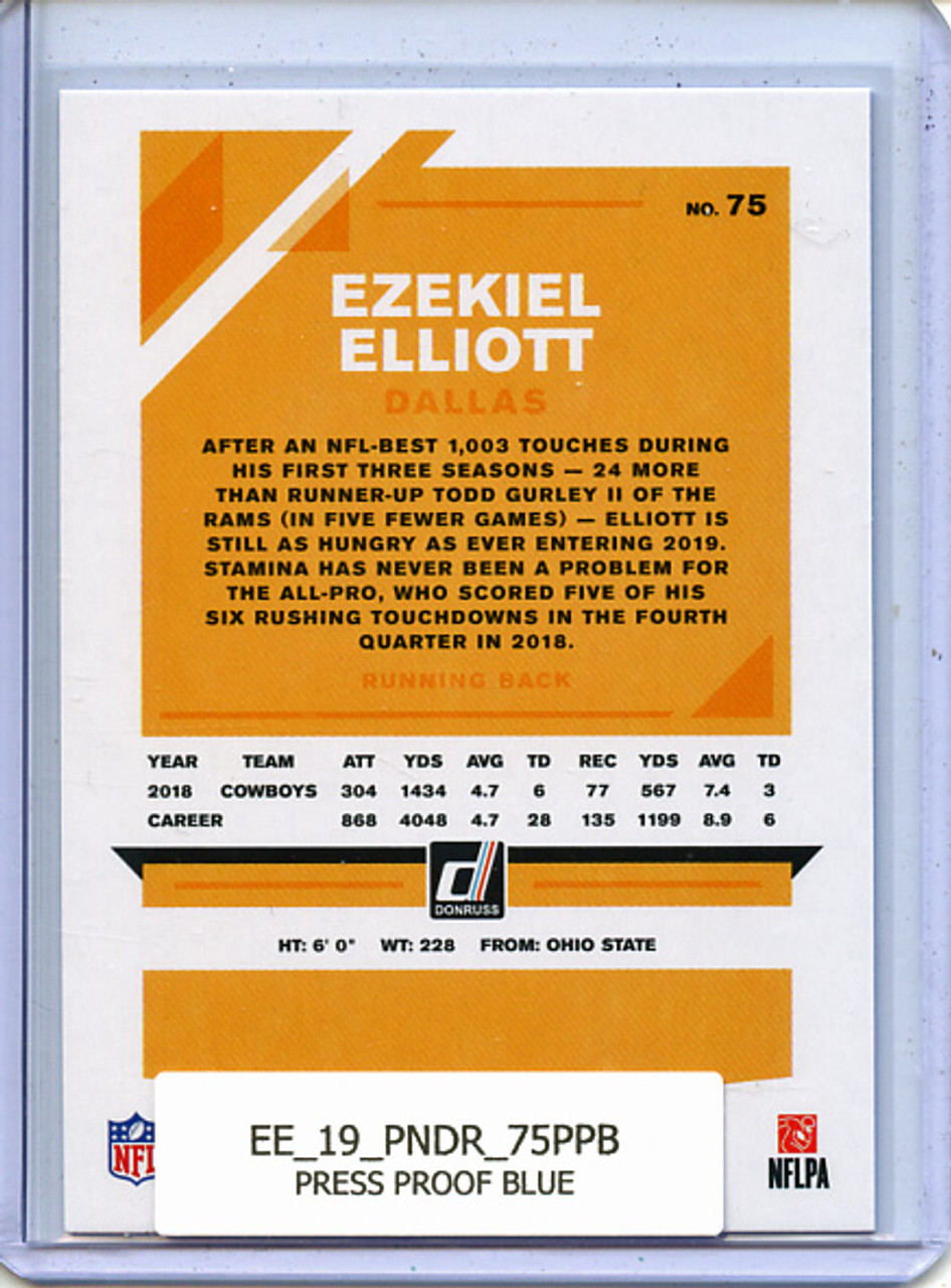 Ezekiel Elliott 2019 Donruss #75 Press Proof Blue