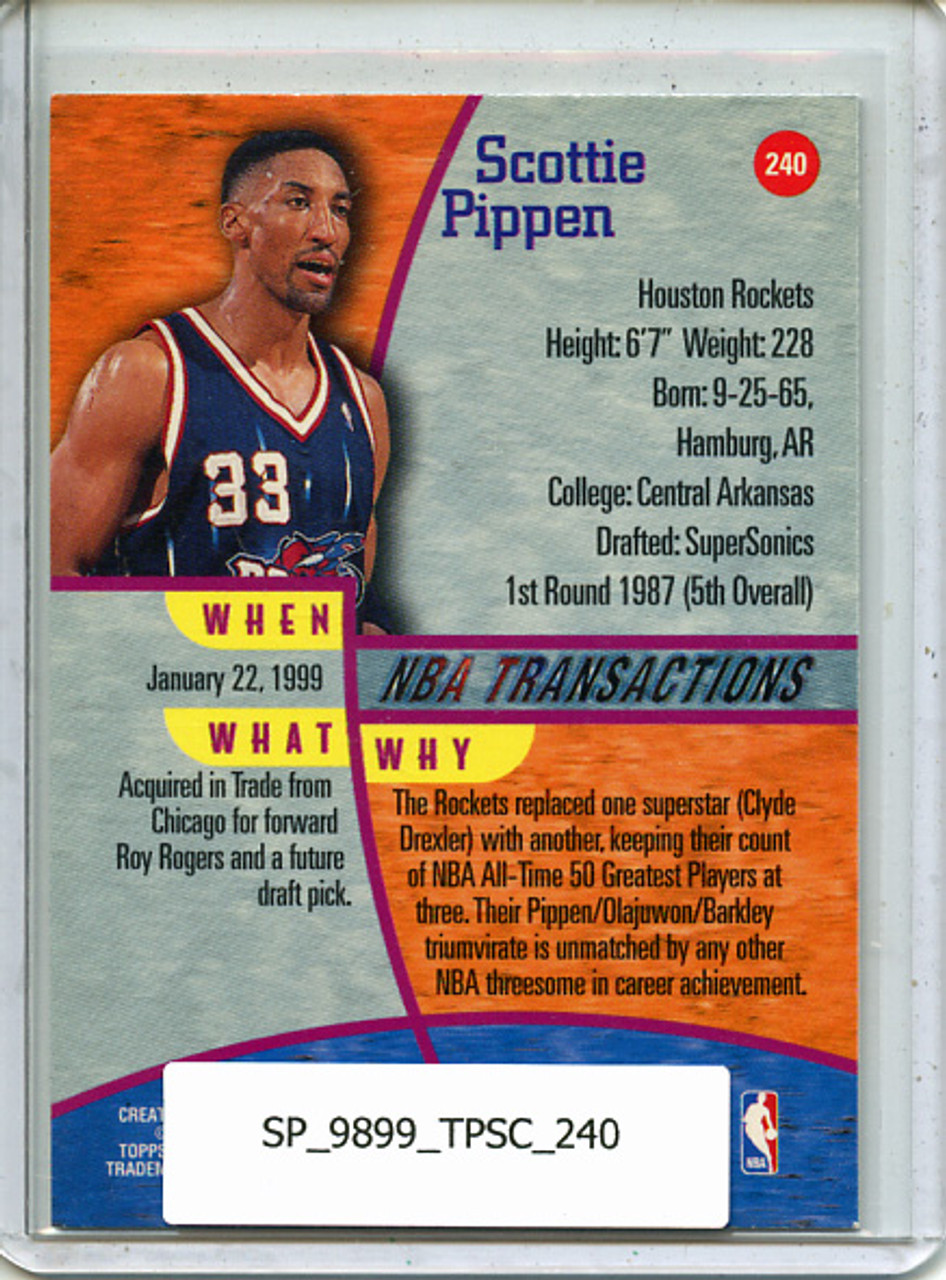 Scottie Pippen 1998-99 Stadium Club #240 NBA Transactions