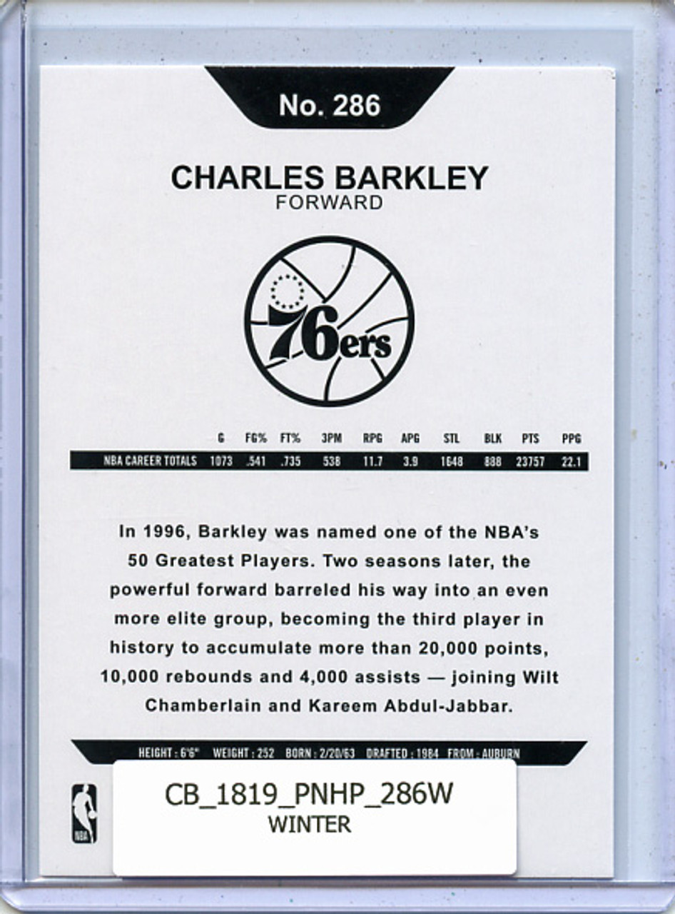 Charles Barkley 2018-19 Hoops #286 Hoops Tribute Winter