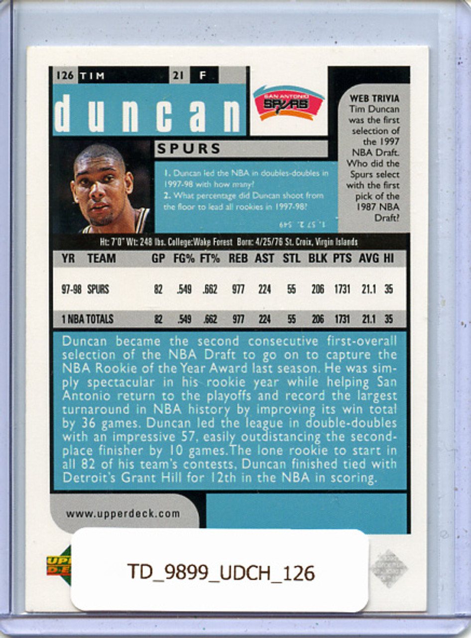 Tim Duncan 1998-99 Choice #126