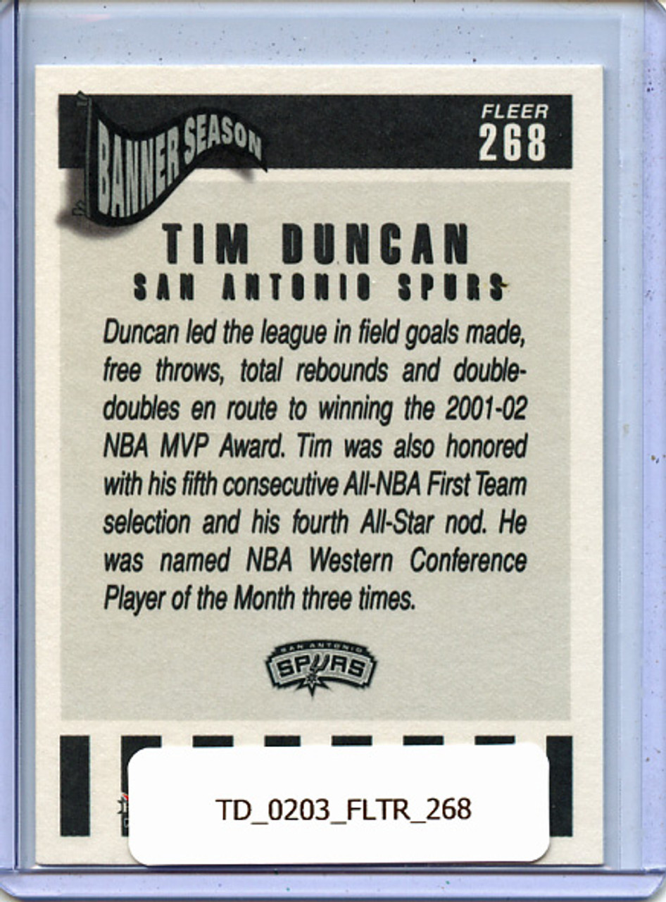 Tim Duncan 2002-03 Tradition #268 Banner Season
