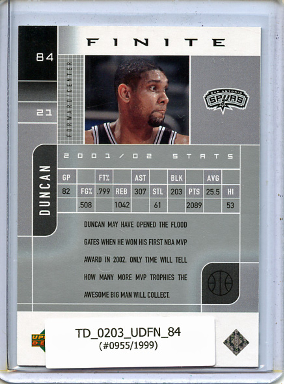 Tim Duncan 2002-03 Finite #84 (#0955/1999)