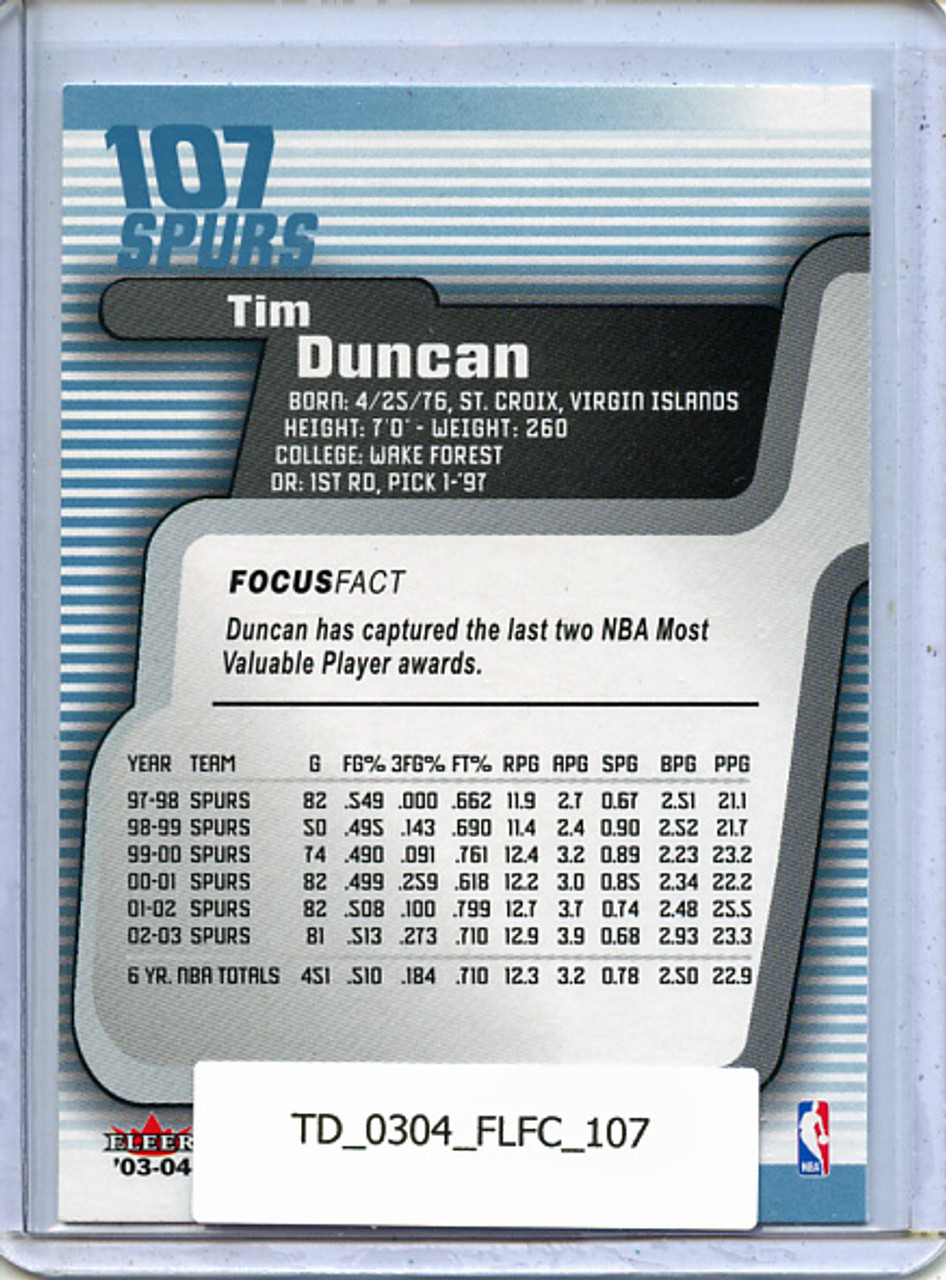 Tim Duncan 2003-04 Focus #107