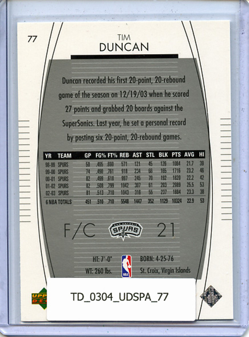 Tim Duncan 2003-04 SP Authentic #77