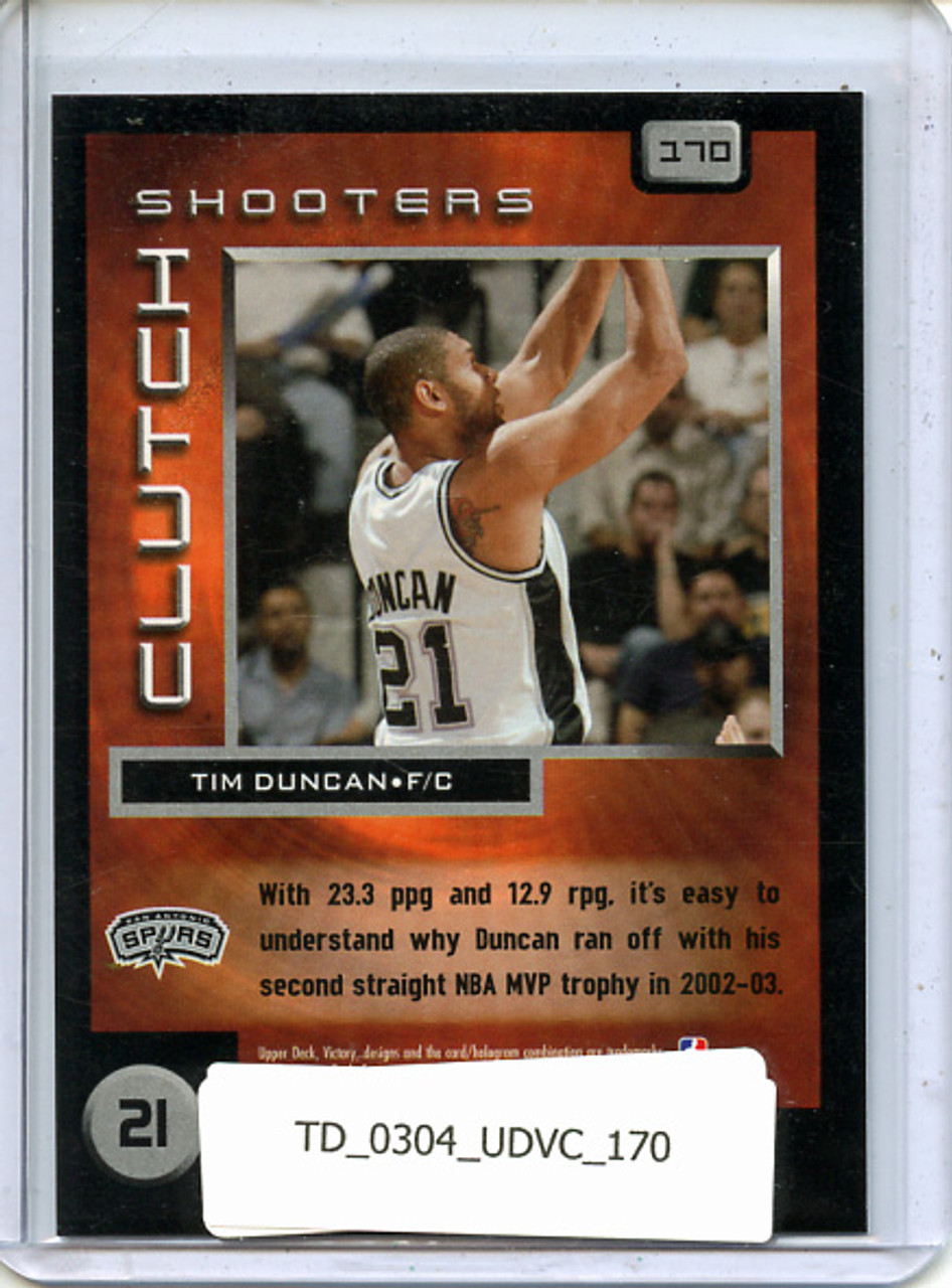 Tim Duncan 2003-04 Victory #170 Clutch Shooters