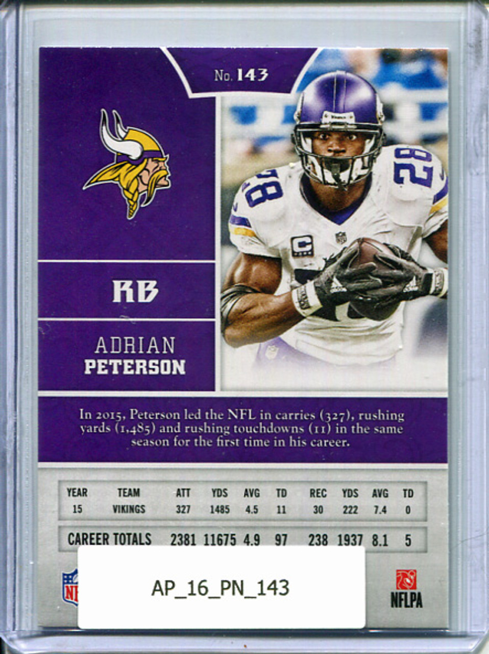 Adrian Peterson 2016 Panini #143