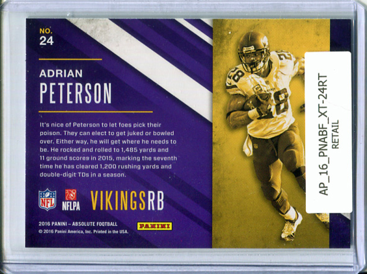 Adrian Peterson 2016 Absolute, Xtreme Team #24 Retail