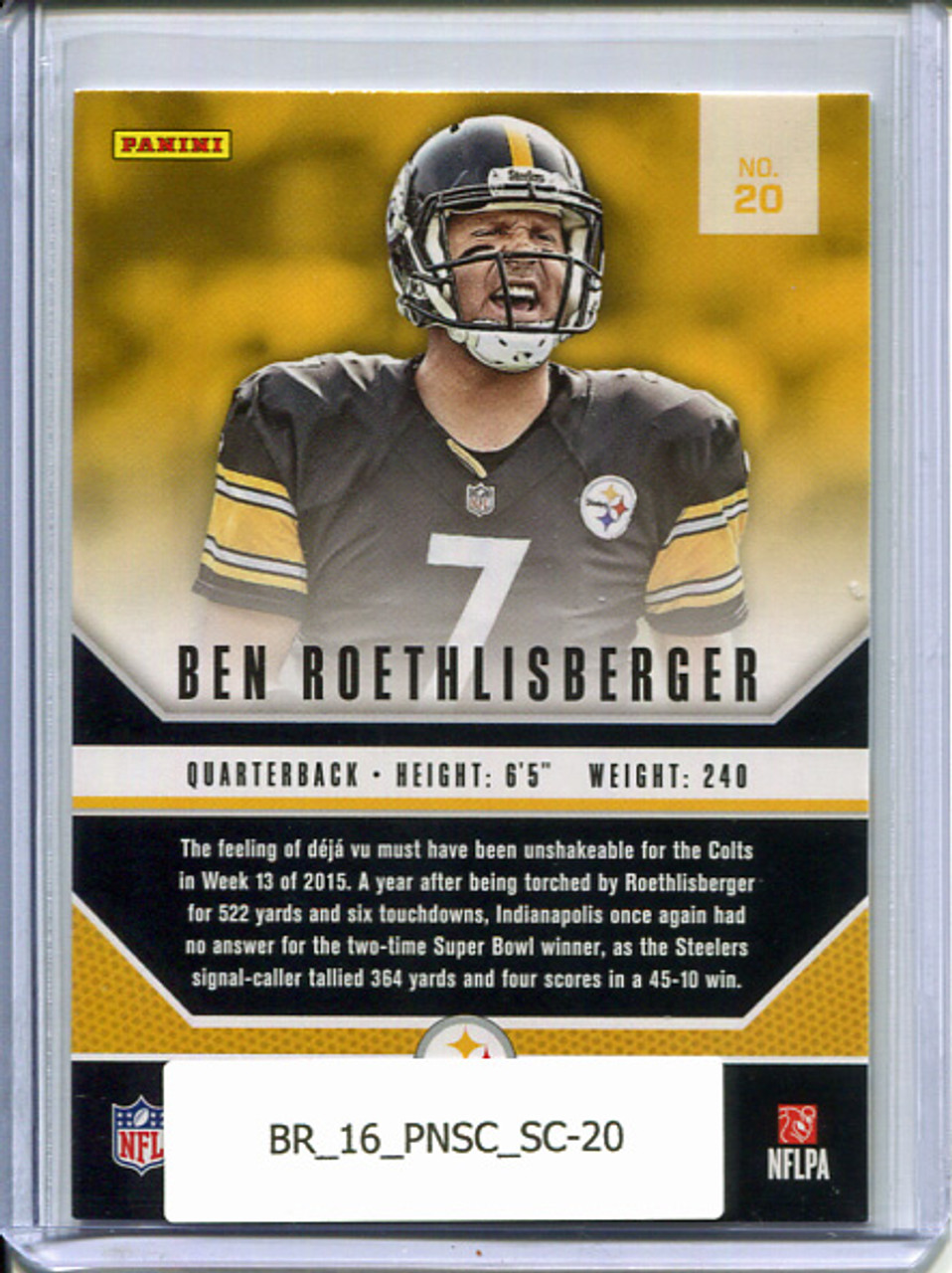 Ben Roethlisberger 2016 Score, Signal Callers #20