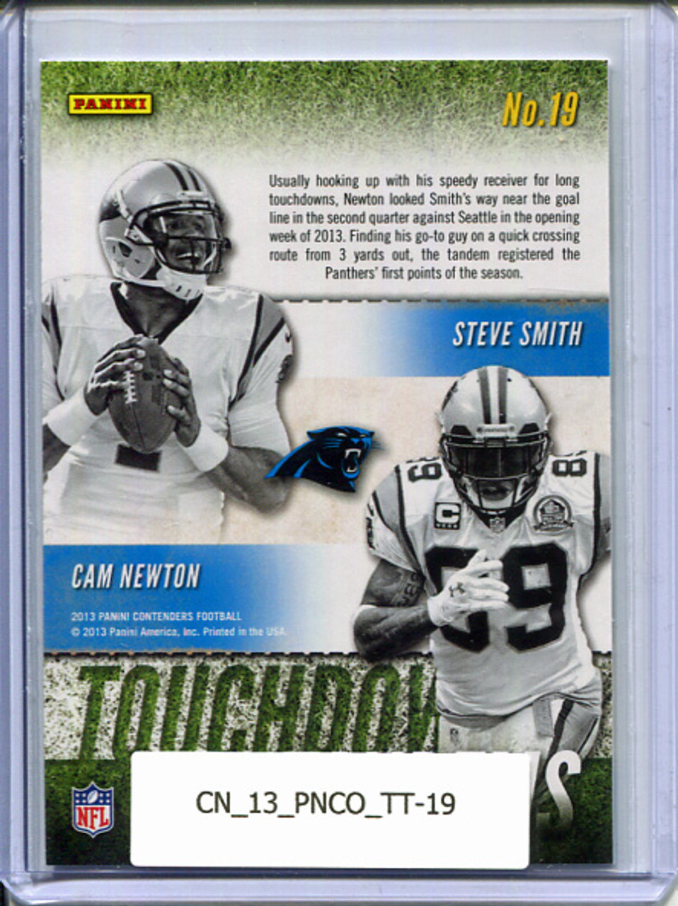 Cam Newton, Steve Smith 2013 Contenders, Touchdown Tandems #19