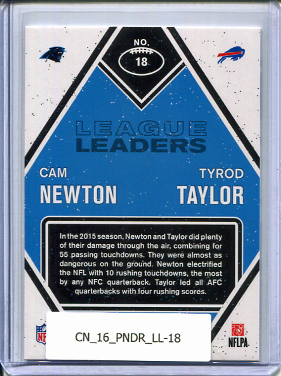 Cam Newton, Tyrod Taylor 2016 Donruss, League Leaders #18