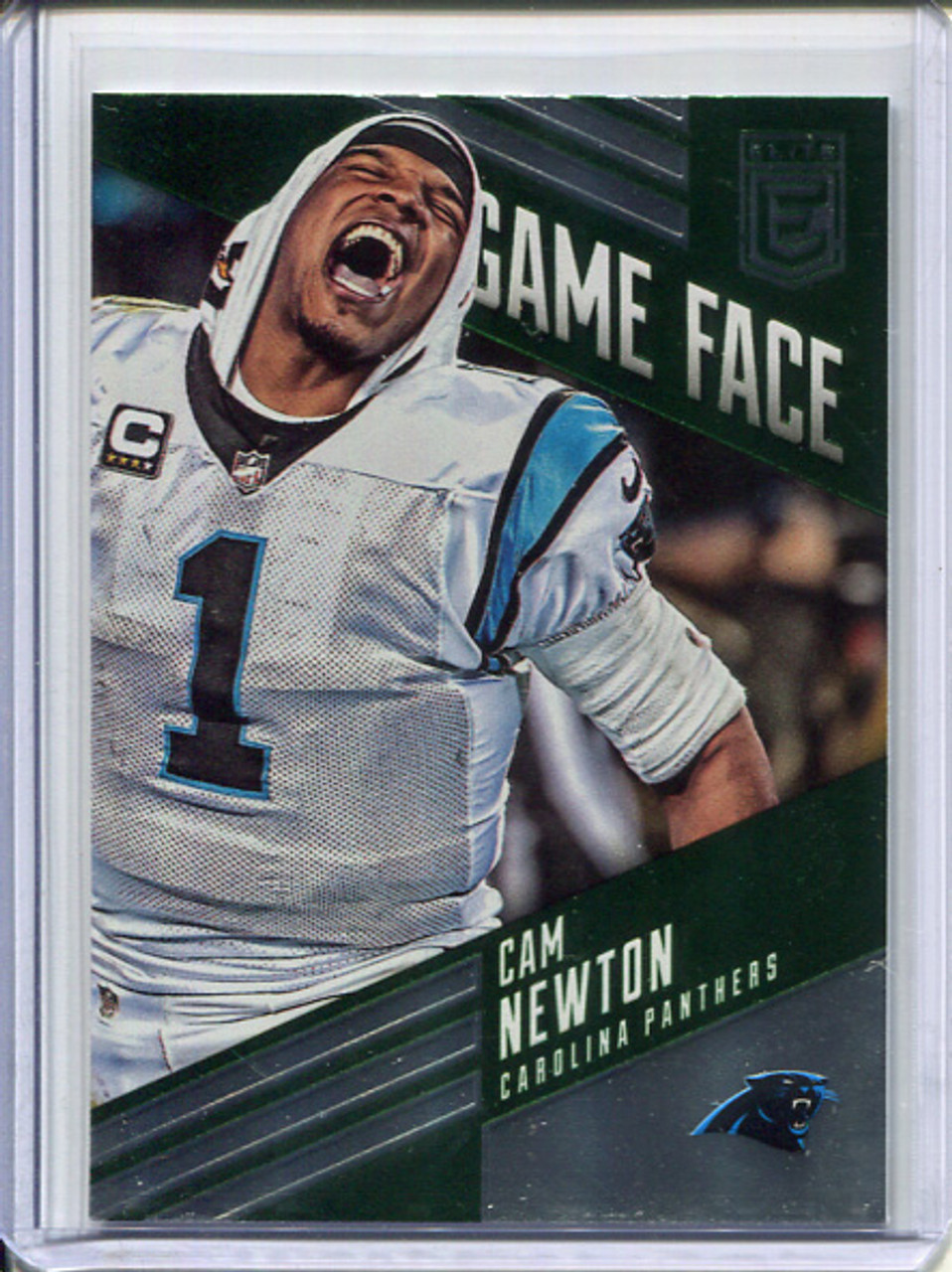 Cam Newton 2016 Donruss Elite, Game Face #GF-CN Green