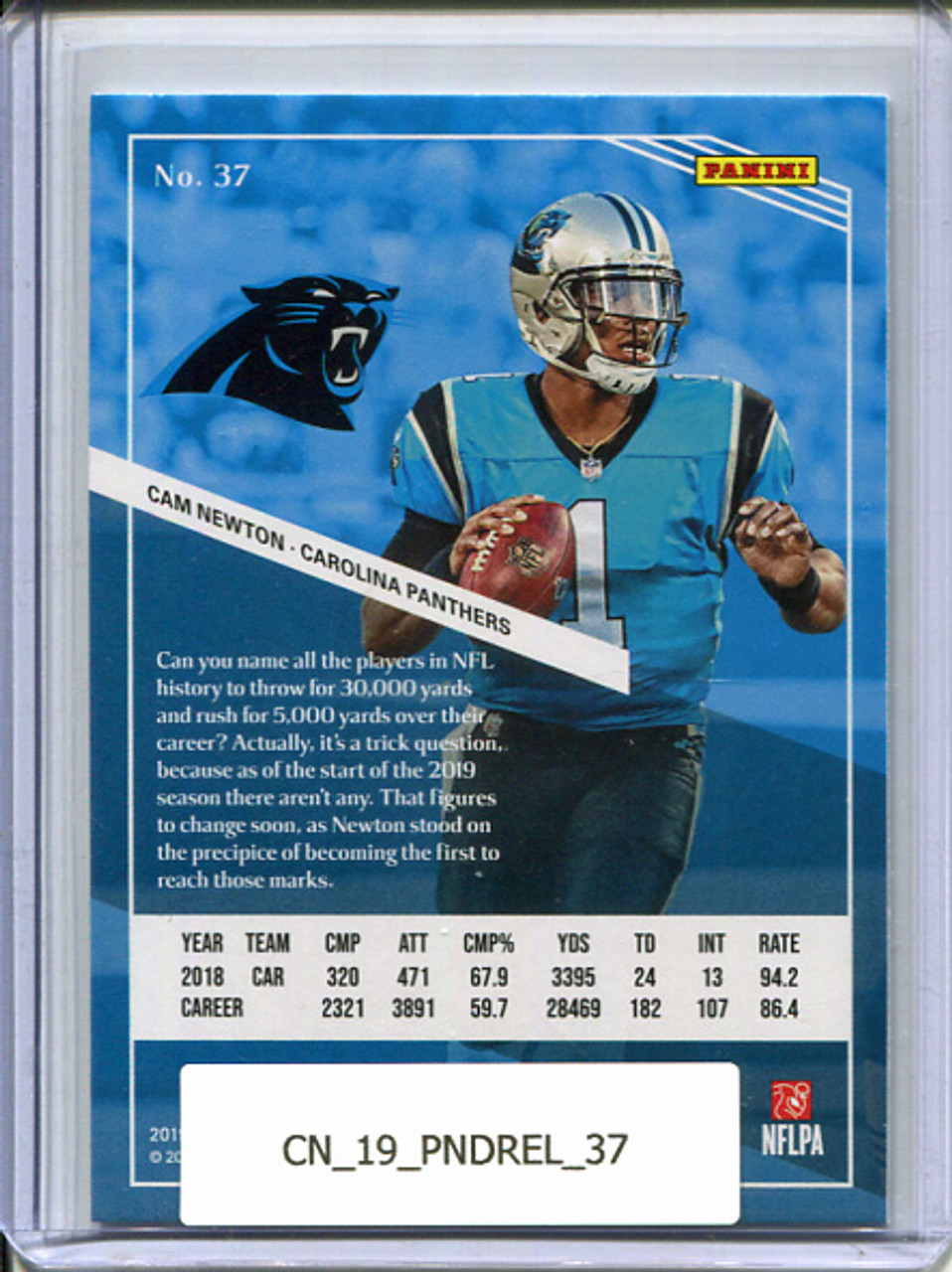 Cam Newton 2019 Donruss Elite #37