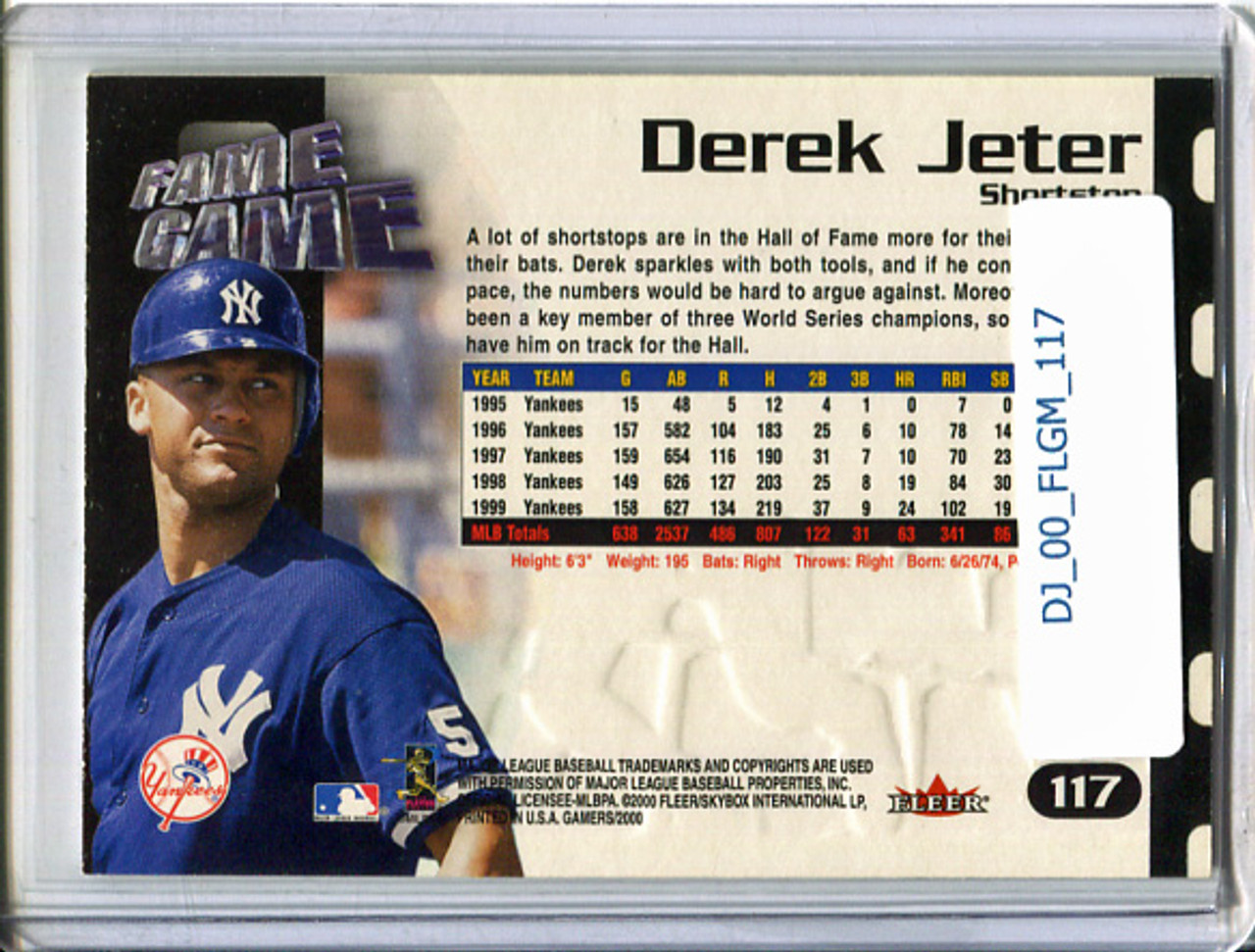 Derek Jeter 2000 Fleer Gamers #117 Fame Game