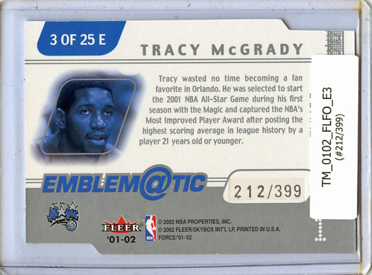 Tracy McGrady 2001-02 Force, Emblematic #E3 (#212/399)