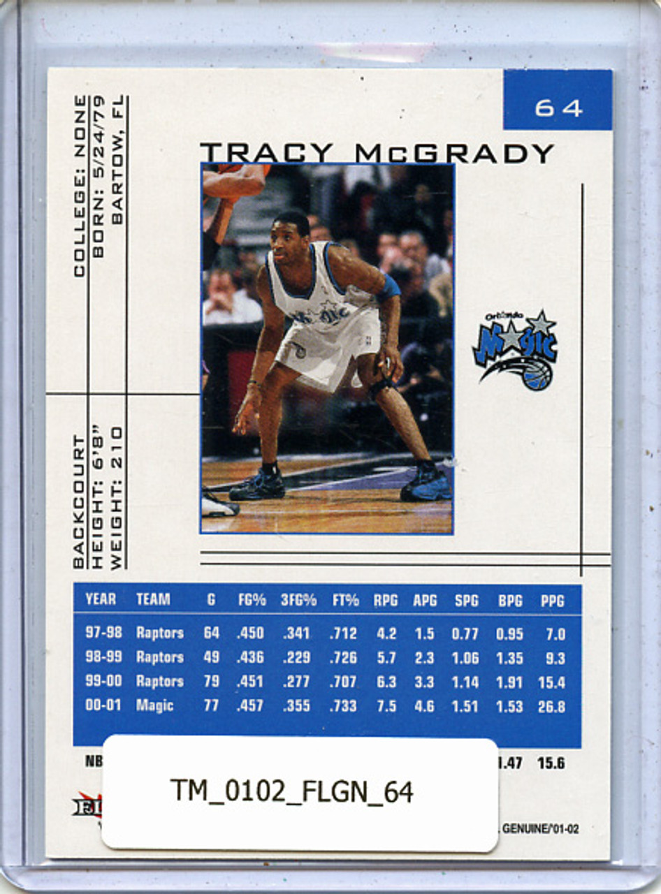 Tracy McGrady 2001-02 Genuine #64 (Edge Wear - See Scan)