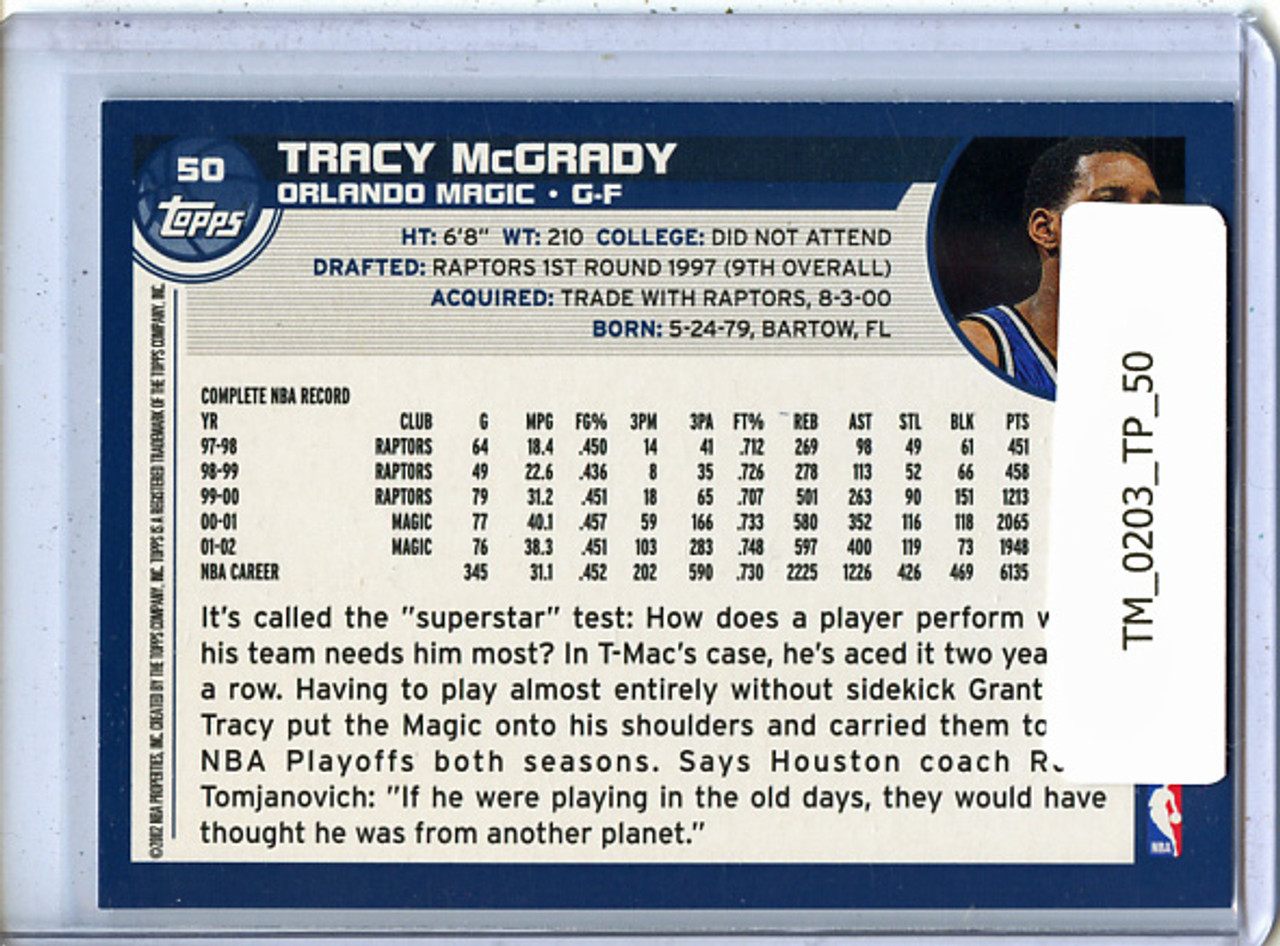 Tracy McGrady 2002-03 Topps #50