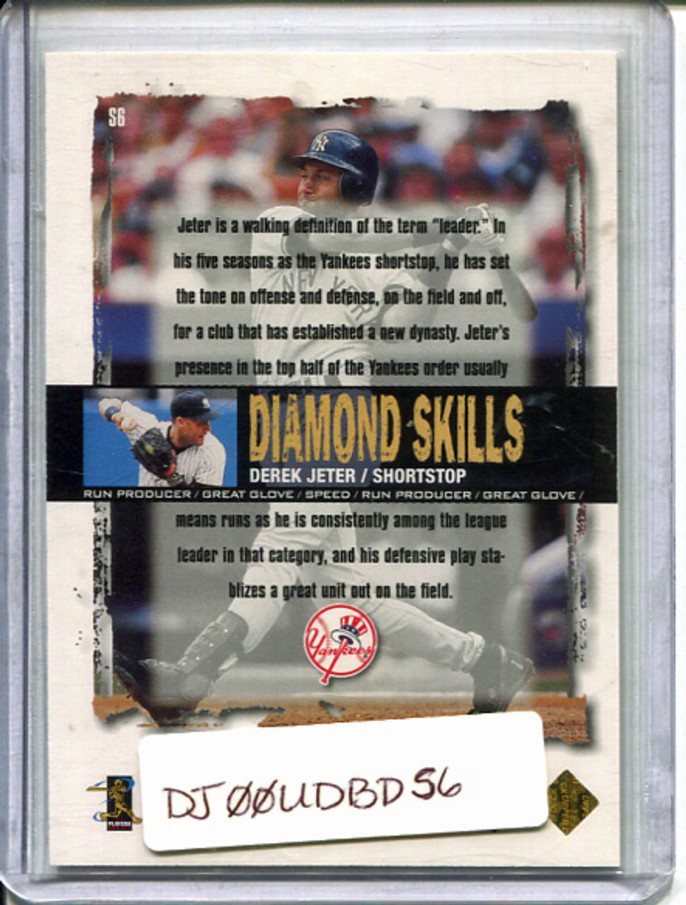 Derek Jeter 2000 Black Diamond Rookie Edition, Skills #S6