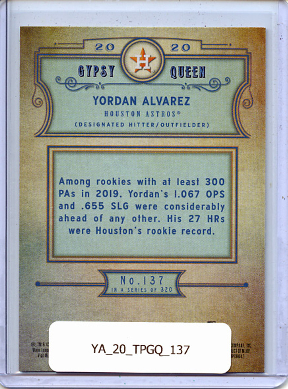 Yordan Alvarez 2020 Gypsy Queen #137