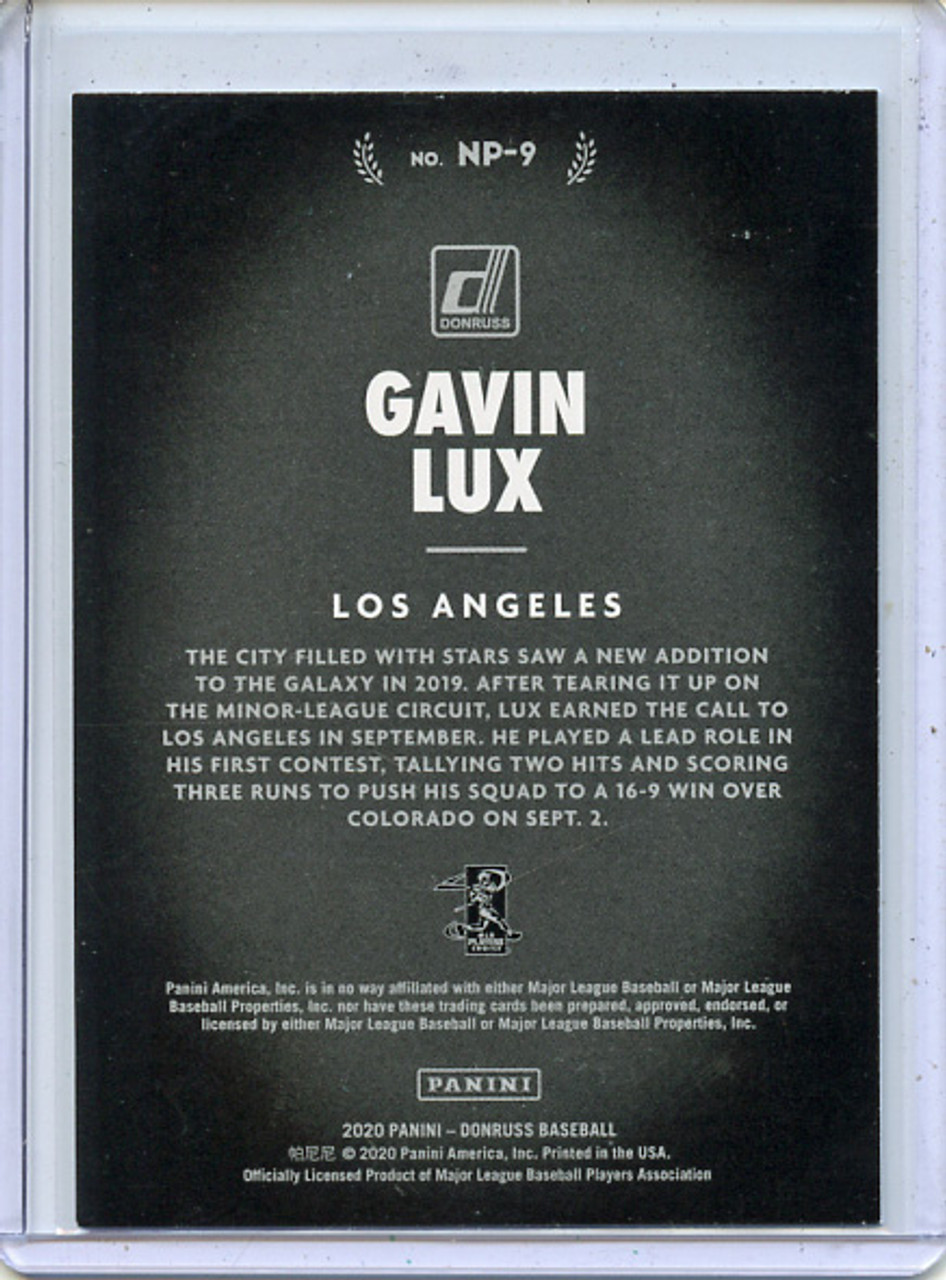 Gavin Lux 2020 Donruss, Now Playing #NP-9 Vector (2)