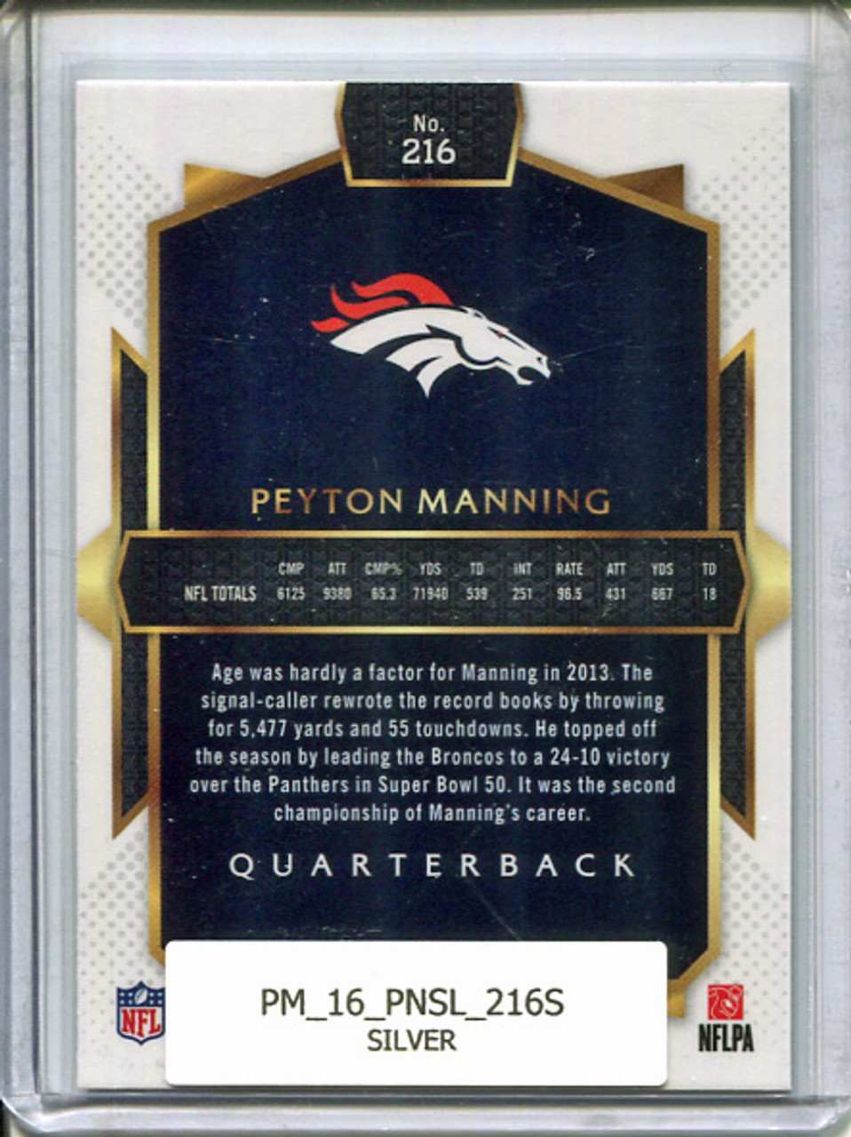 Peyton Manning 2016 Select #216 Silver