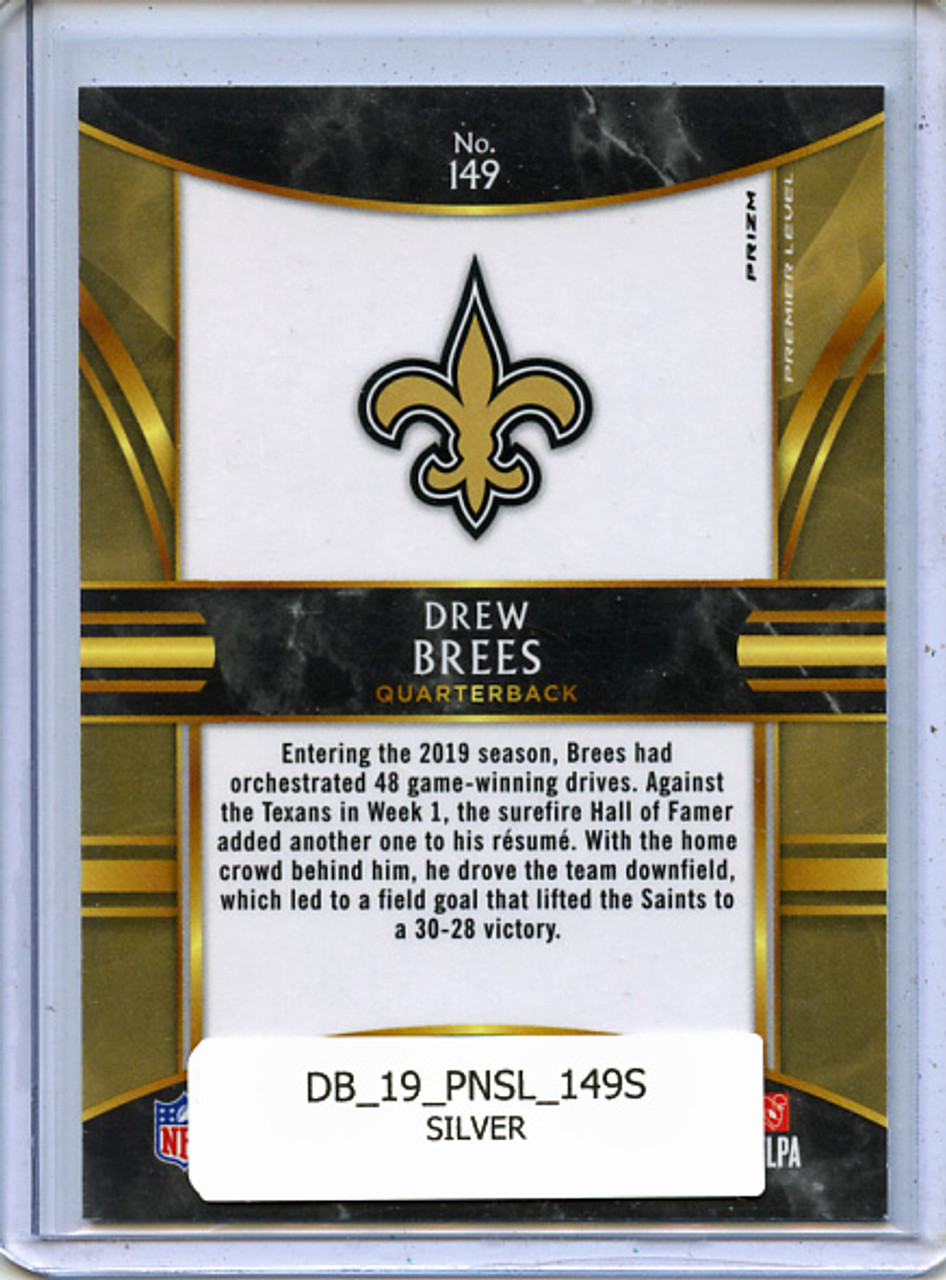 Drew Brees 2019 Select #149 Premier Level Silver