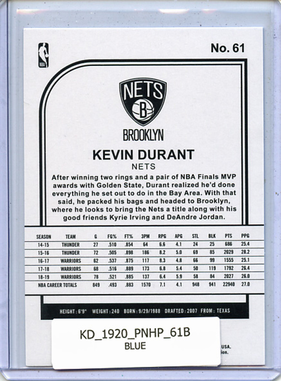 Kevin Durant 2019-20 Hoops #61 Blue