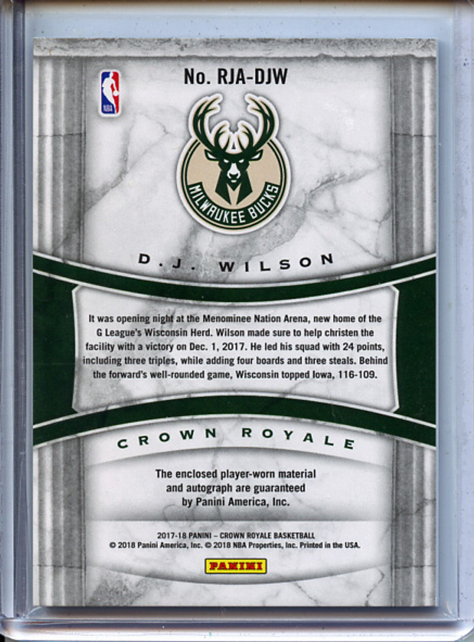 D.J. Wilson 2017-18 Crown Royale, Rookie Jersey Autographs #RJA-DJW (#160/199)