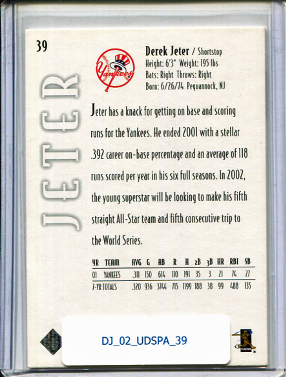 Derek Jeter 2002 SP Authentic #39