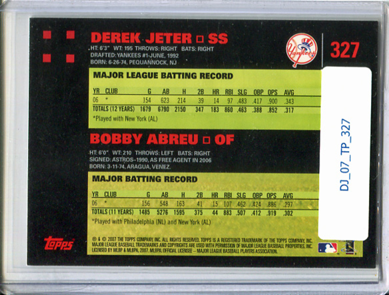 Derek Jeter, Bobby Abreu 2007 Topps #327 Classic Combo