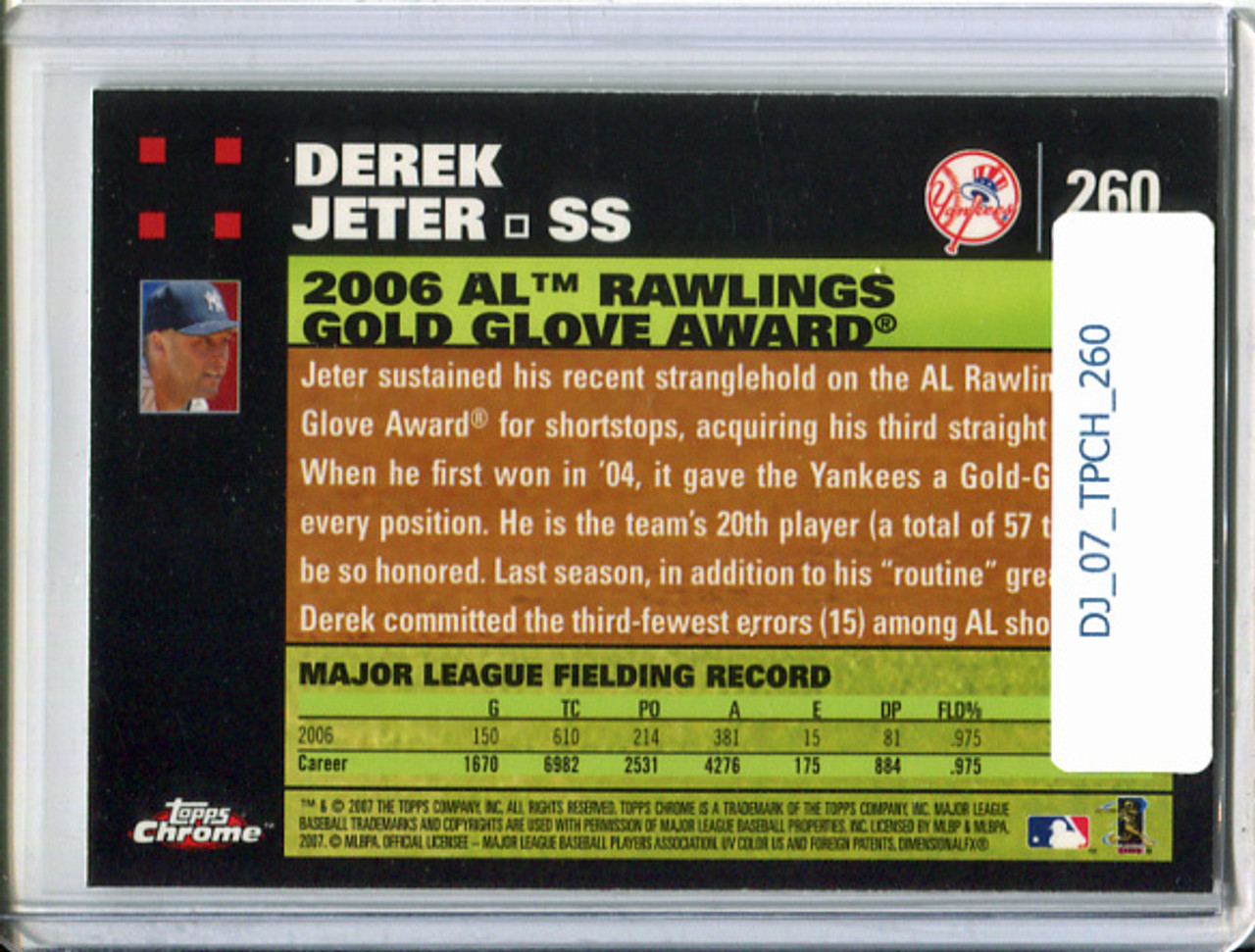 Derek Jeter 2007 Topps Chrome #260