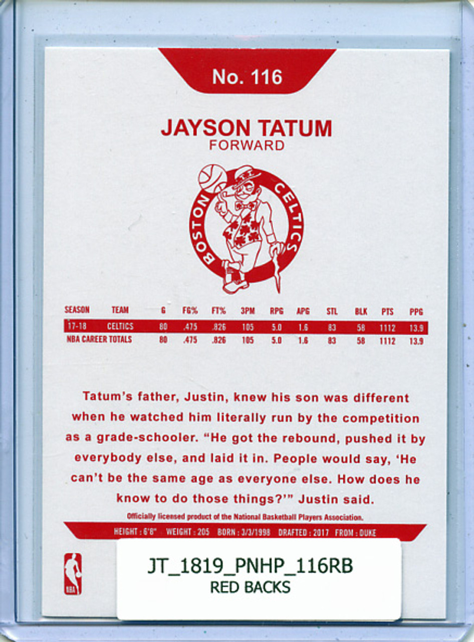 Jayson Tatum 2018-19 Hoops #116 Red Backs