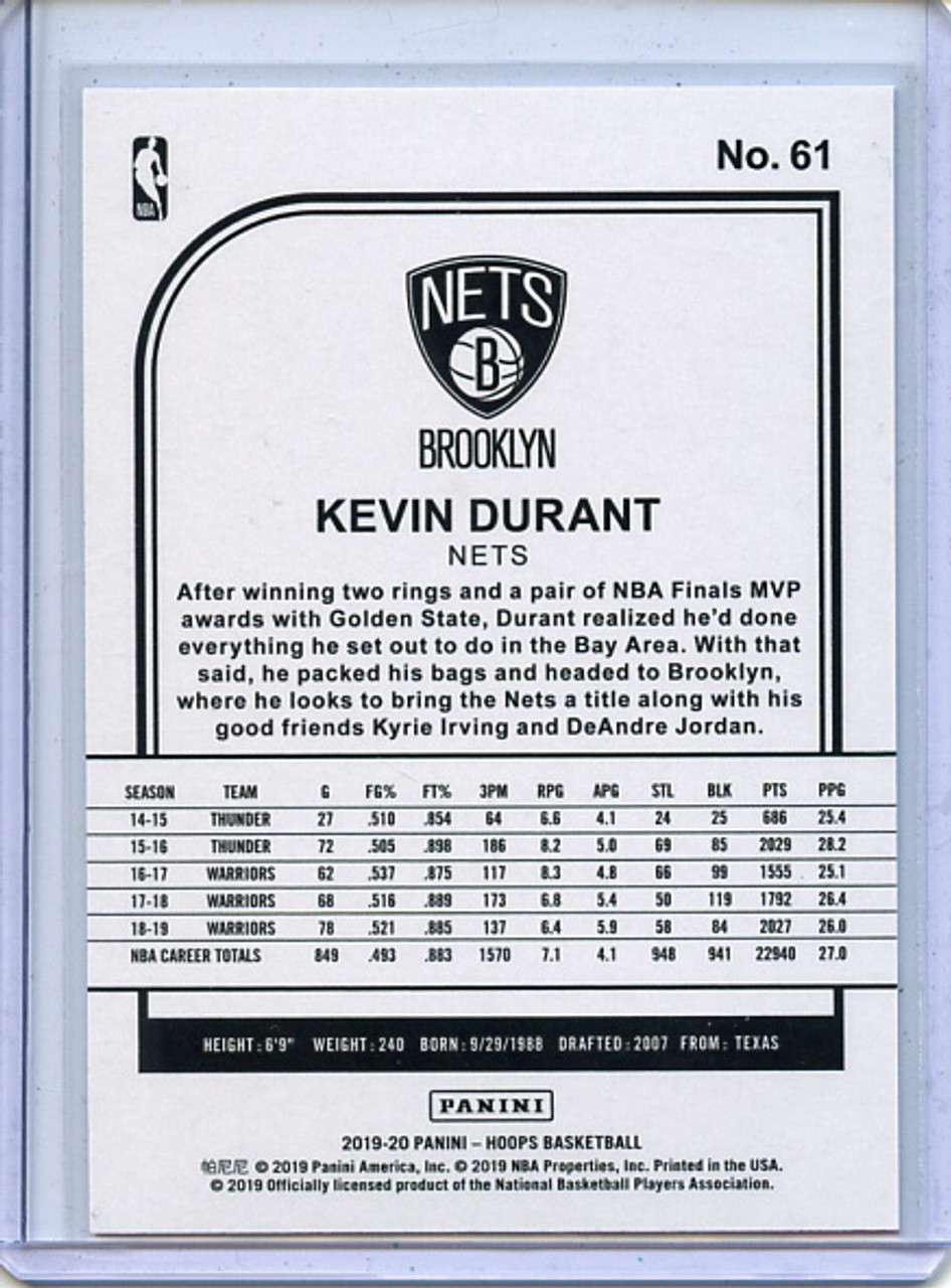 Kevin Durant 2019-20 Hoops #61 Teal (#38/49)