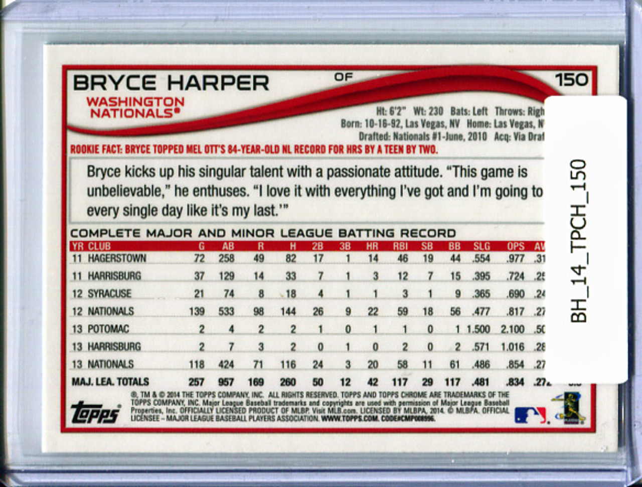 Bryce Harper 2014 Topps Chrome #150