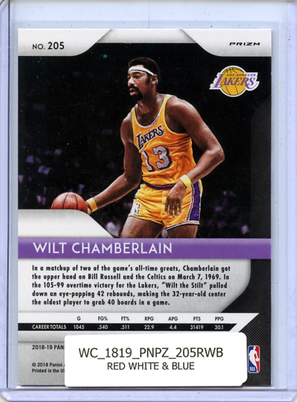 Wilt Chamberlain 2018-19 Prizm #205 Red White & Blue