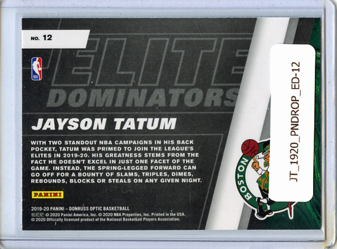 Jayson Tatum 2019-20 Donruss Optic, Elite Dominators #12