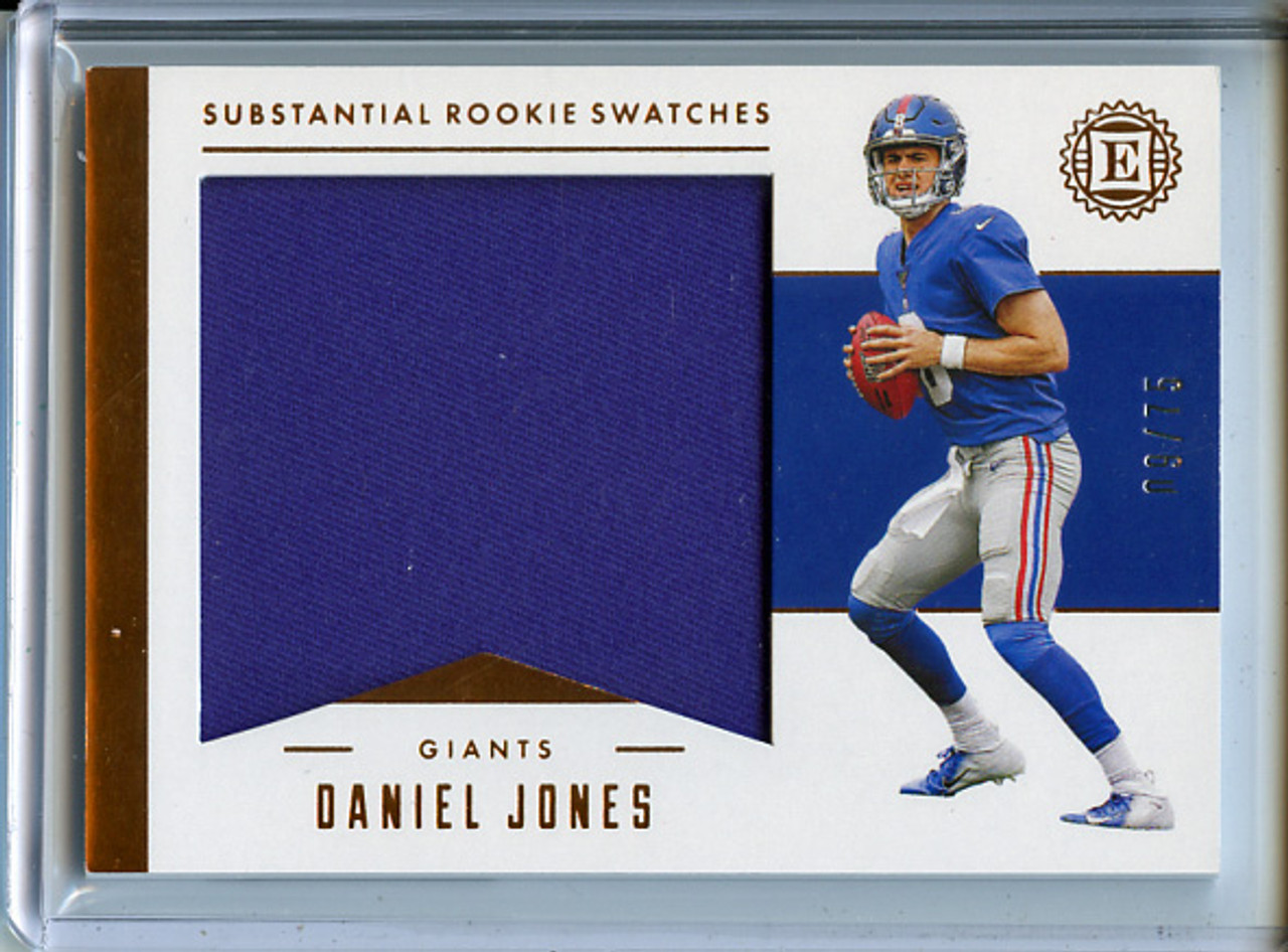 Daniel Jones 2019 Encased, Substantial Rookie Swatches #SRS8 (#09/75)