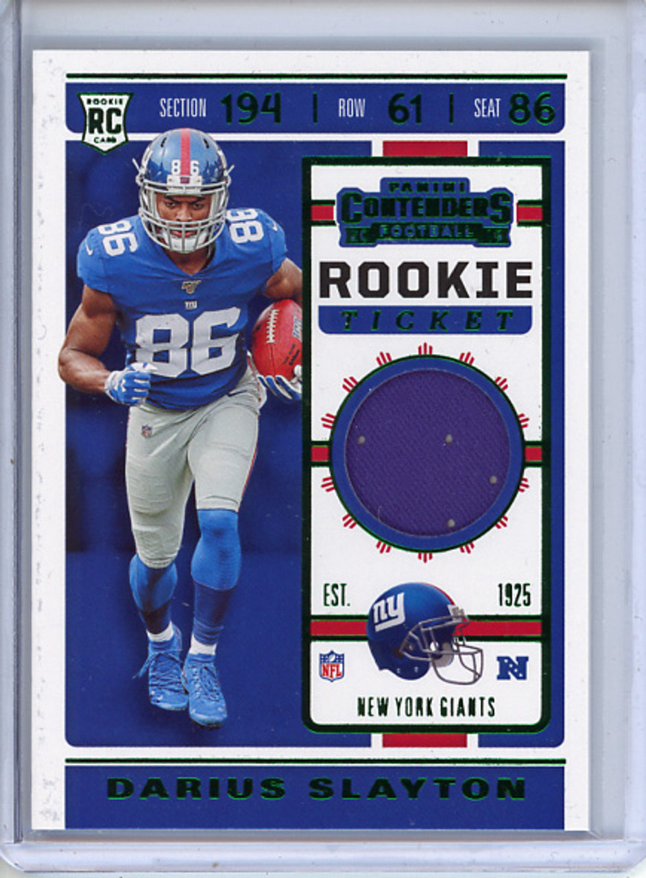 Darius Slayton 2019 Contenders, Rookie Ticket Swatches Variations #RTS-40V Emerald (1)