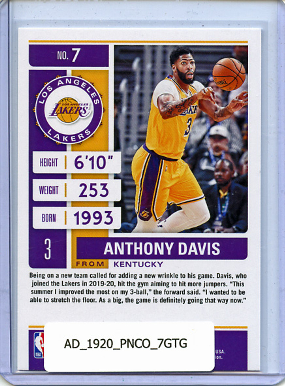 Anthony Davis 2019-20 Contenders #7 Game Ticket Green