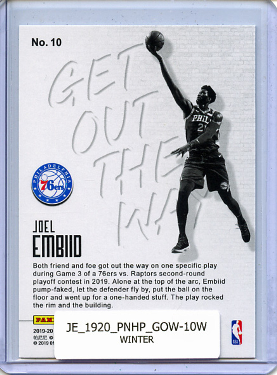 Joel Embiid 2019-20 Hoops, Get Out the Way #10 Winter