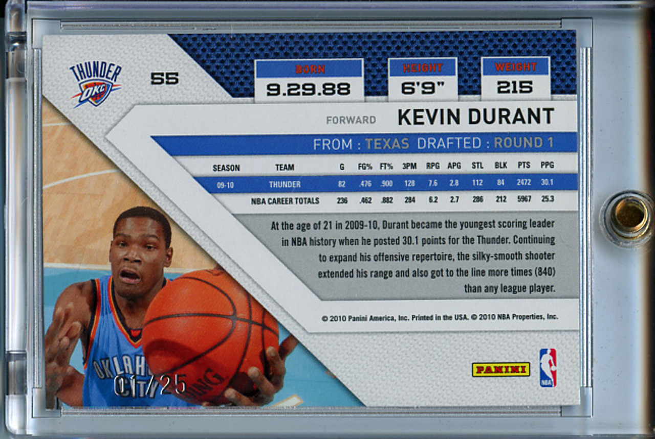 Kevin Durant 2010-11 Threads #55 Century Proof Platinum (#01/25)